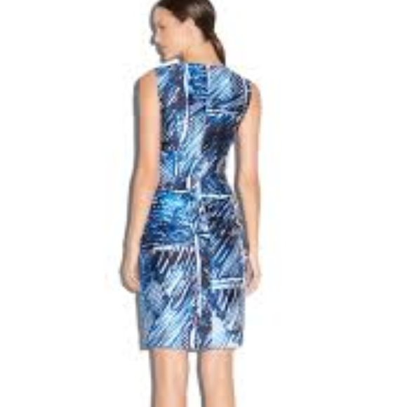 MILLY Sleeveless scribble print shift dress - Picture 2 of 8